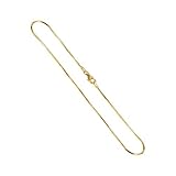Gem Avenue 14k Gold over .925 Sterling Silver Vermeil Diamond Cut 1mm Snake Chain Necklace
