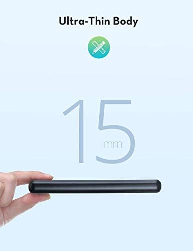 Portable Charger RAVPower 10000mAh Power Bank Dual USB Ports Battery Pack Ultra Slim Total 3.4A iSmart Output Charger Light External Battery Pack Compatible with iPhone Samsung Galaxy and More