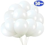 White Balloons Latex Party Balloons, 50 pack 12 Inches Helium balloons for Wedding Birthday Party Decorations