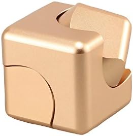 Animoeco Fidget Spinner Toy for Adult Kids Stress Reducer Anxiety Relieve Cubic Spinner Toy Spin Smooth Quiet Office Desk Gadget(cube-gold)