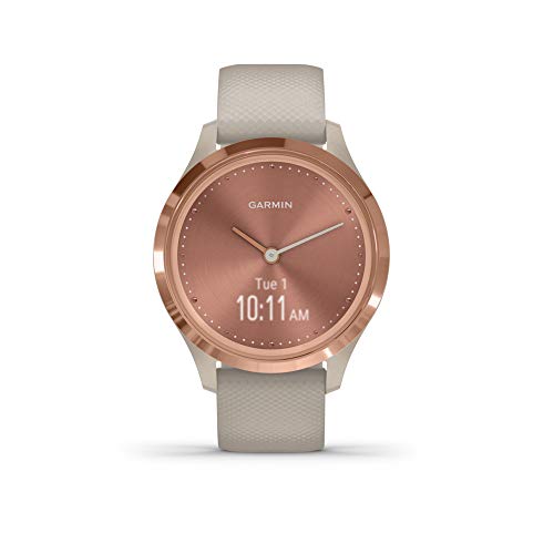 ایگرد | قیمت و خرید Garmin Vivomove 3S Hybrid Smartwatch with Real Watch  Hands and Hidden Touchscreen Display, Light Sand Silicone with Rose Gold  Hardware