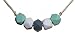 Designer Baby Teething Necklace for Mom, BPA Free 100 % Organic Silicone Is Safe and Non Toxic,Ease Teething Pain Fast, TeetherToy, Fun Baby Shower Gift, Nursing Necklace ( Mint White Gray)