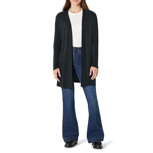 Amazon Essentials Women's Relaxed-Fit Ultra-Lightweight Open-Front Cardigan, Bl…