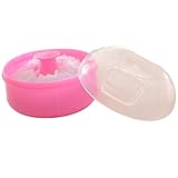 Voberry® Baby Soft Face Body Cosmetic Powder Puff Sponge Box Case Container (pink)