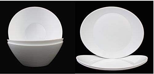 XL Prometeo Serveware Set in Brillaint White with 3X XL Oval Shaped Deep Serve Dishes and 3X Oversized Steak/Serving Platters (6 Pieces)