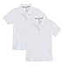 French Toast girls Short Sleeve Stretch Pique - 2 Pack School Uniform Polo Shirt, White, 10 12 US