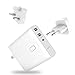 Pisen 2-in-1 USB Wall Charger - 5000mAh Portable Charger & Wall Adapter with Folding AC Plug & 2 USB Outputs & External Battery + UK/ EU Adapters For iPhone, iPad, Samsung Galaxy Bluetooth and More
