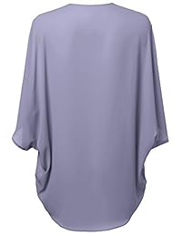 MBE Blusa tipo cárdigan kimono suelto transparente con caída para mujer