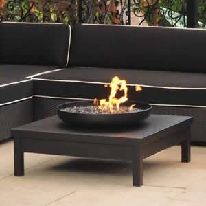 Amazon Com Black Powder Coated Gas Fire Pit Table Garden Outdoor