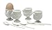 RSVP International Kitchen Accessories Collection Soft Boiled Egg, White Porcelain, Cup & Spoon Set, 8 Piece