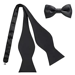 Yolev Black Bow Tie for Boy, Men Adjustable