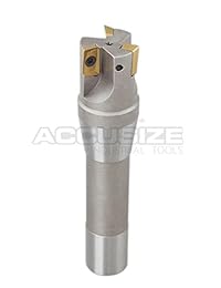 accusize   1   1 4" X 5   27 32" 90 Degree R8 Vástago indexable fresas con 3 apkt1604 Insertos de carburo, #   0028   6904