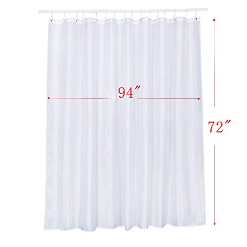 VRSS Flexible Bendable Straight Curved Curtain Track for L Shape U Shape Bay Windows Shower Curtains Room Divider DIY Mounting Accessories Include (Shower Curtain(94" W x 72" H))