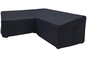 Yolaka Patio Furniture Covers Heavy Duty Outdoor Sectional Couch Protector L Shaped 87x112x30H Black Waterproof