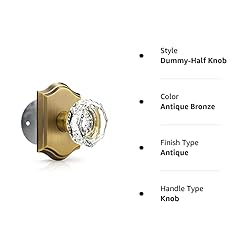 Orger Crystal Interior Half-Dummy Door Knob for
