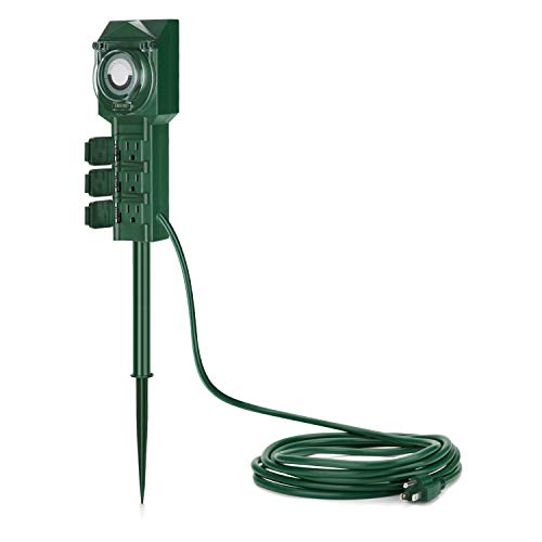 BESTTEN 24Hour Mechanical Timer, Outdoor Power Strip with 12Foot