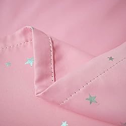 ZJXSNEH Shiny Silver Star Moon Blackout Curtains