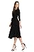 iconic luxe Women's A-Line Midi Dress with Waist Tie Small Black