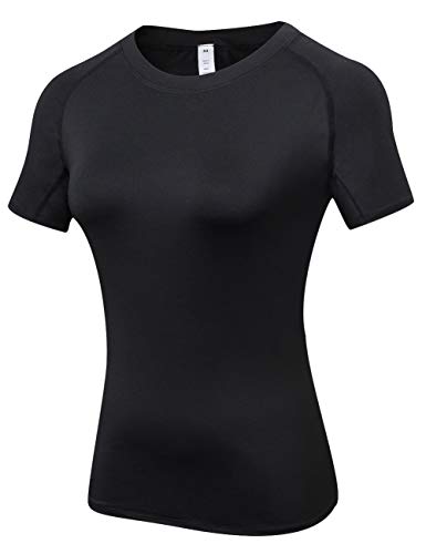 image for Lavento Women's 3 Pack Wicking Workout Shirts Crewneck Short-Sleeve Co