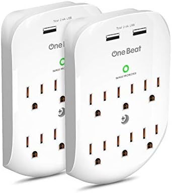 2 Pack 6-Outlet Wall Surge Protector