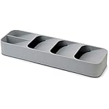 Joseph Joseph DrawerStore - Bandeja organizadora de cajones de cocina para cubiertos, plateado, gris