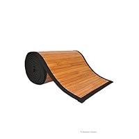 American Chateau 12 X 108 Inches Natural Slat Bamboo Table Runner Thick Felt Backing