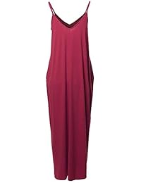 Maxi vestido largo suelto con bolsillos laterales y correa ajustable para mujer