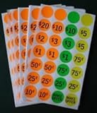 Neon Garage Sale Labels Pre-Printed and Blank 420 Count