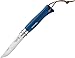 Opinel Trekking Blue Folding Knife,3.25in,12C27 MOD Sandvik Stainless Blade,Blue Dyed Wood 1704