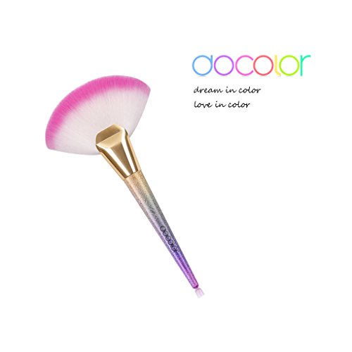 image for Large Makeup Brush Fan Powder - Docolor Premium Synthetic highlighter 