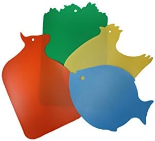 Flexible Plastic Cutting Mat Board Colored Animal Shape Set of 4 Non Slip Anti-Microbial Non-Toxic by Panda Board