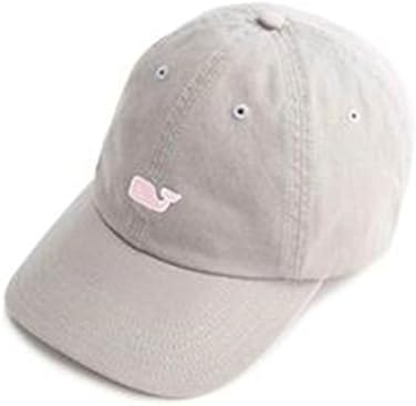 Vineyard Vines Women's Classic Washed Baseball Hat 2A2764 One Size Cap (Pebble Khaki with Pink Whale)