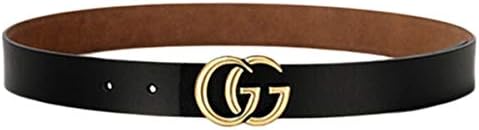 Uwelucky Womens G-Style Leather Belts Retro Vintage Dress Belts For Jeans Metal Buckle