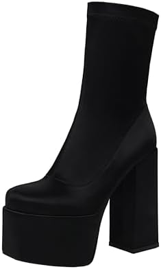 即日発送Chunky Heel Square-Toe Chelsea Boots Amazon.com | TinaCus Women's Handmade Genuine Leather Square Toe
