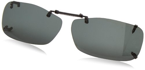 Solar Shield Clipon Rectangular B 51 Polarized Sunglasses,Rimless Style,51 mm
