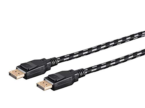 Monoprice Braided DisplayPort 1.4 Cable - 3 Feet - Gray, 8K Capable for Graphic…