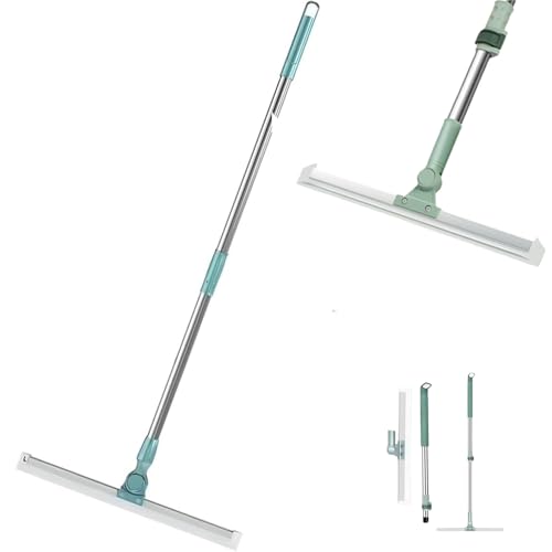 Rodo e Vassoura Mágica 2 em 1 de Silicone, 1,40m, Articulado, Giratório 180°, Ajustável, Limpeza de Vidros, Pisos, Pelos de Pet, Janelas, Cabo Desmontável em Aço Inoxidável, Varre e Seca, Marca ATM