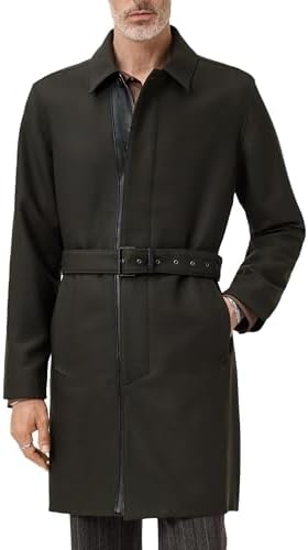 John Varvatos Terry Coat Black 46 at Amazon Men's Clothing store