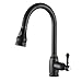 SonTiy Lead Free Brass Pull Out Kitchen Faucet Kitchen Single Handle Single Lever Prep Bronze Pull Down Sprayer Kitchen Sink Faucet,Oil Rubbed Bronze ORB