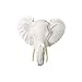 Wall Charmers Mini White + Gold Tusk Faux Elephant Head Wall Hanging - 10 inch Faux Taxidermy Animal Head Wall Decor - Handmade Farmhouse Decor