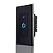 Smart Wi-Fi Light Switch, Alexa Google Home Compatible, iOS Android Smartphone Wireless Remote Control, No Hub Required, Timer Function, Touch Switch On Off, In-Wall, 1 Gang, Single Pole, 15A (Black)