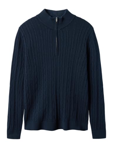 Lmtd Half Knit Nlmhabel LS-Maglia a Mezza Zip S, Zaffiro Scuro, 134-140 Uomo