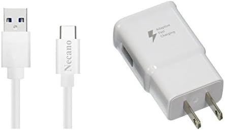 Samsung Galaxy S8/S8 Plus Adaptive Fast Charger LG G5 G6 V20 2.0 Cable Kit {AFC Wall Charger + 3.3FT Type-C Cables} For up 50% Fast Charging (White)