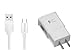 Samsung Galaxy S8/S8 Plus Adaptive Fast Charger LG G5 G6 V20 2.0 Cable Kit {AFC Wall Charger + 3.3FT Type-C Cables} For up 50% Fast Charging (White)
