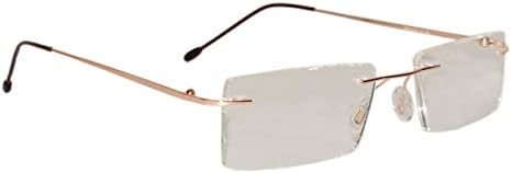 Peter Jones Golden Rimless Unisex Reading Glasses (Eye Power 1.50)