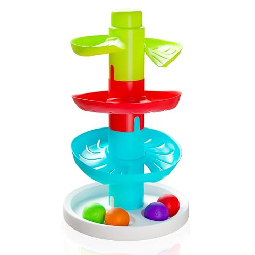 Lollipop Rainbow Ball Drop Tower: Baby Toys for Toddlers Includes 4 Balls - Stimulate Curiosity and Motor Skills with This Engaging Ball Drop Toys for Toddlers