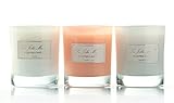 Scented Candle Glass Jar Soy Wax, 3pack, Sandalwood Ocean and Candy Love, Candle Gifts, CLEARANCE SALE
