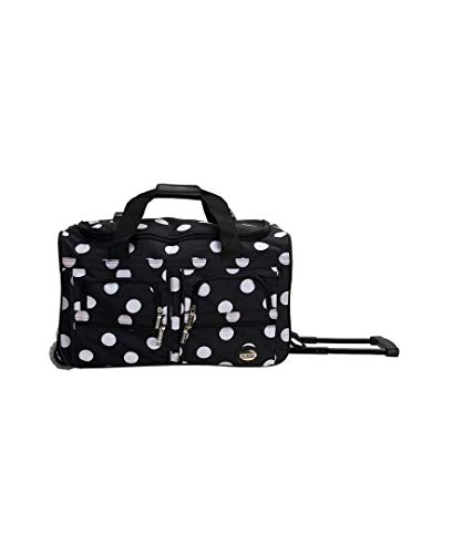 Rockland Luggage Rolling 22 Inch Duffle Bag, Black Dot, One Size