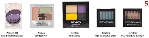 (Pack of 5) - VALUE PACK! - MIX BRANDS of Eyeshadow Palettes- Almay For Brown Eyes/ Almay 010 Revive/ Revlon 583 Exotic/ Revlon 010 Polished Bronze/ Revlon 025 Peacock Lustre