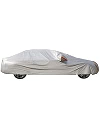 Xyzctem   Cubierta para coche de 4 capas, 100  aluminio impermeable, todo tipo de clima, protege la pintura de la nieve, hielo, lluvia, aves, UV y calor, para uso en interiores y exteriores de vehículos automáticos (de 180 a 195 pulgadas)   XXL
